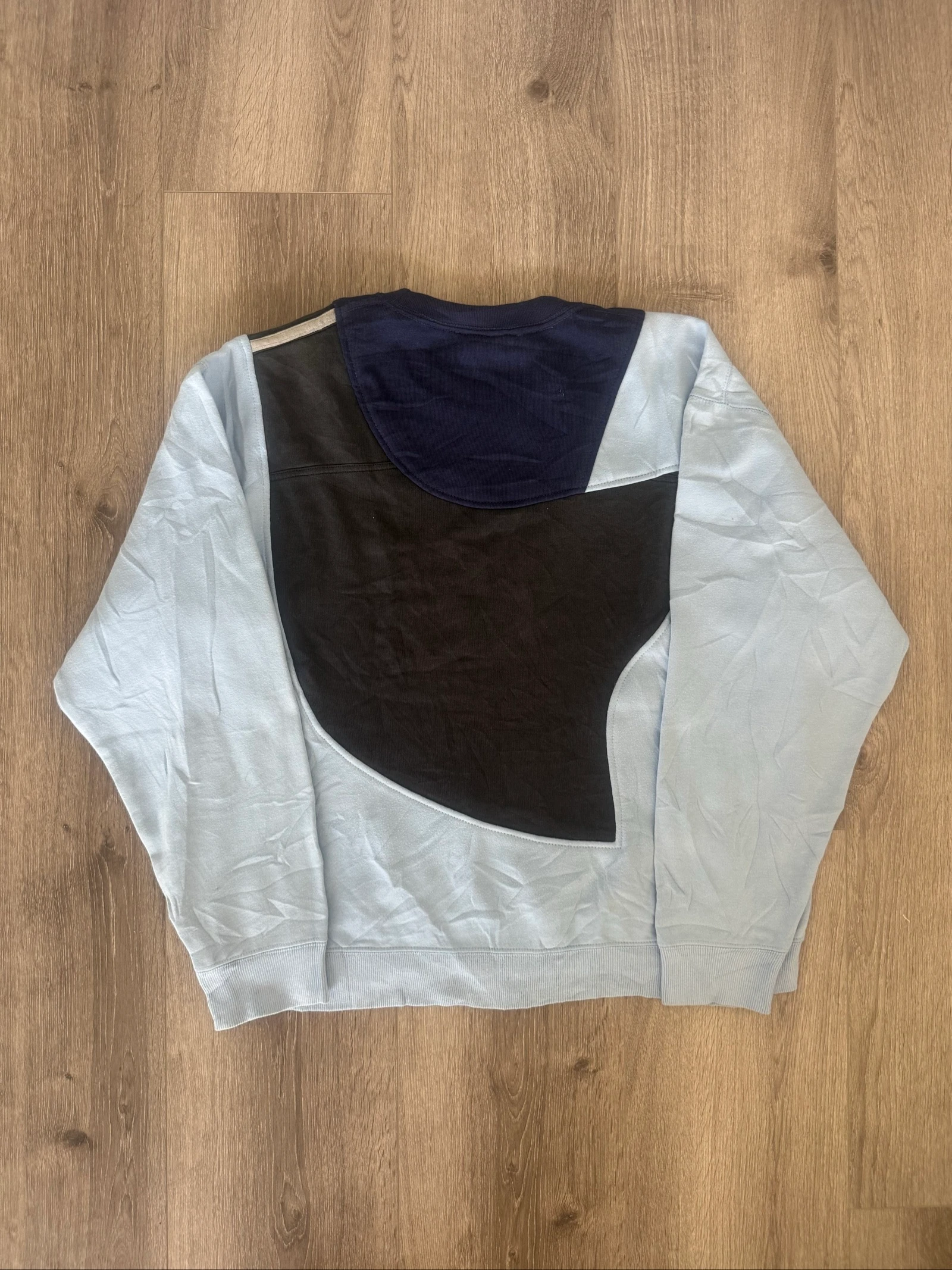 Adidas Vintage Colorblock Sweatshirt Crewneck Blue Black Y2K 90s Streetwear Retro M – photo 7